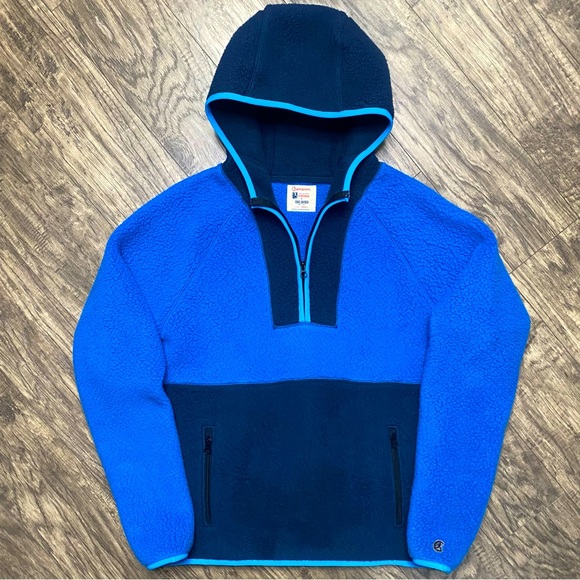 Todd Snyder Other - Todd Snyder | Champion Blue Pullover High Pile Sherpa Fleece Hoodie Sweatshirt